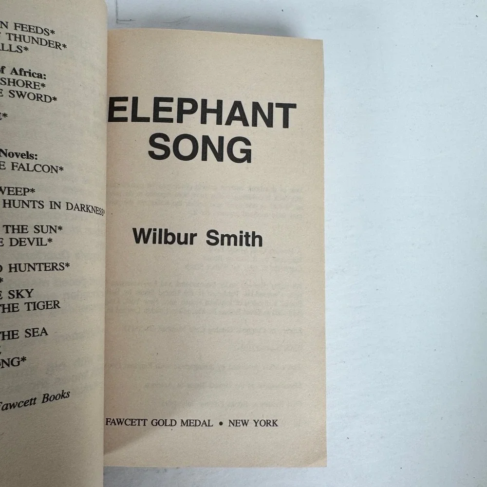 Elephant Song Wilbur Smith 1995 1st Printing Paperback Fiction Fawcett